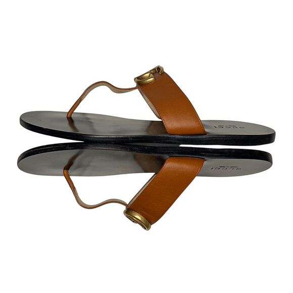 Gucci Marmont GG Thong Sandals EU 38 US 8 Brown Flat Flip Flop Slide Interlock - Picture 5 of 9